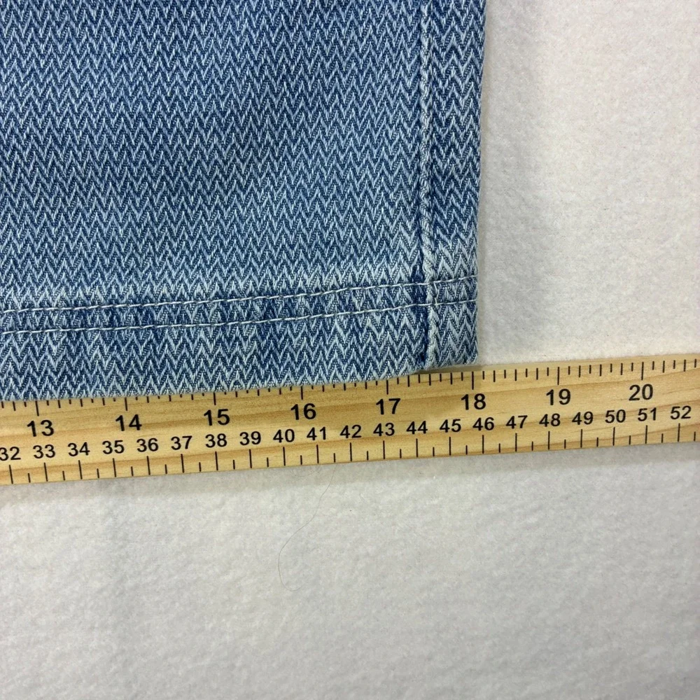 Forever 21 Herringbone Denim Maxi Skirt Women Small Blue Chevron Long Slit Jean